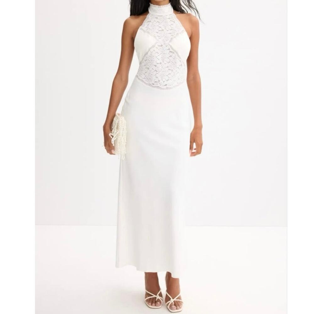 Third Form Serenade Lace Halter Maxi Dress size 4